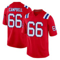 NE.Patriots #66 Will Campbell Player Red Home Game Ddoa Stitched Jerseys
