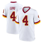 W.Commanders #4 Frankie Luvu Player White Home Game Ddoa Stitched Jerseys