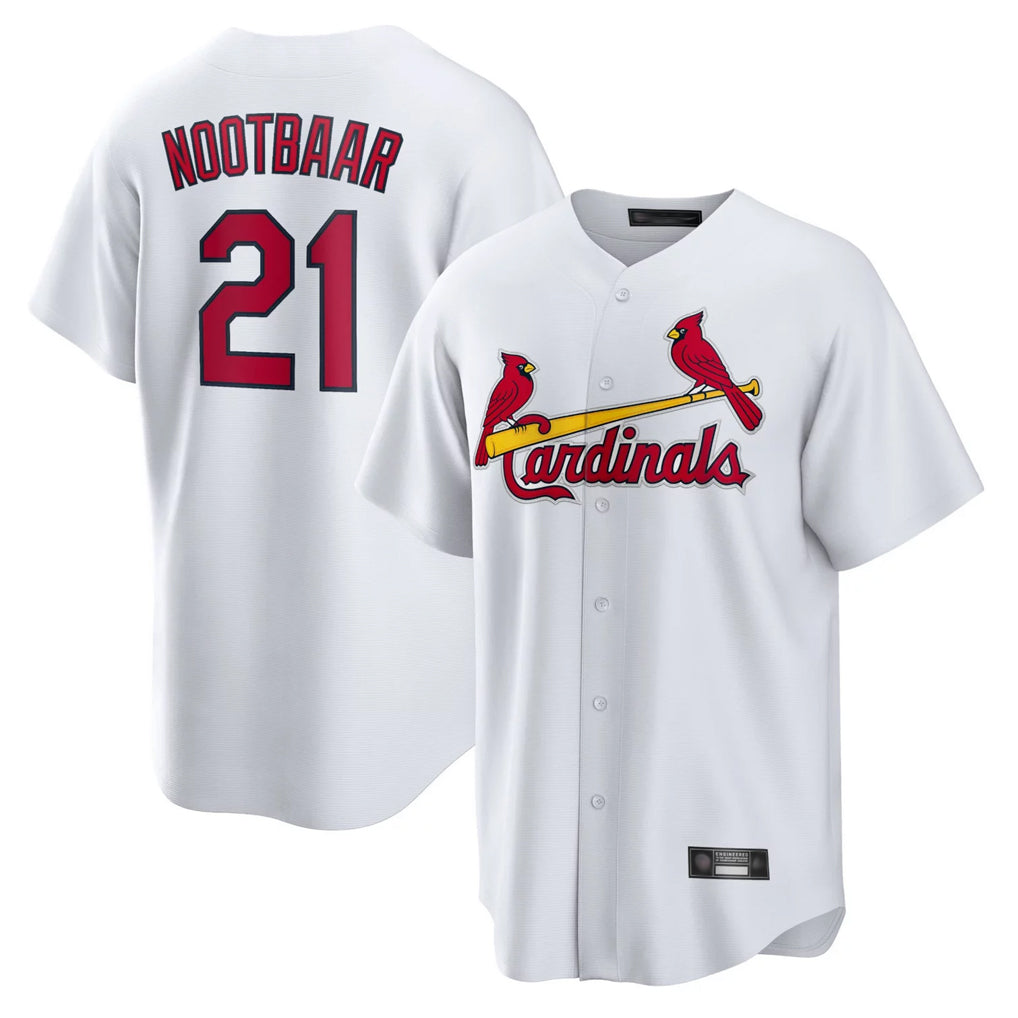 St. Louis Cardinals #21 Lars Nootbaar Player White Home Game Ddoa Stitched Jerseys