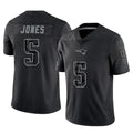 NE.Patriots #5 Dre'Mont Jones Player Black Reflective LImited Home Game Ddoa Stitched Jerseys