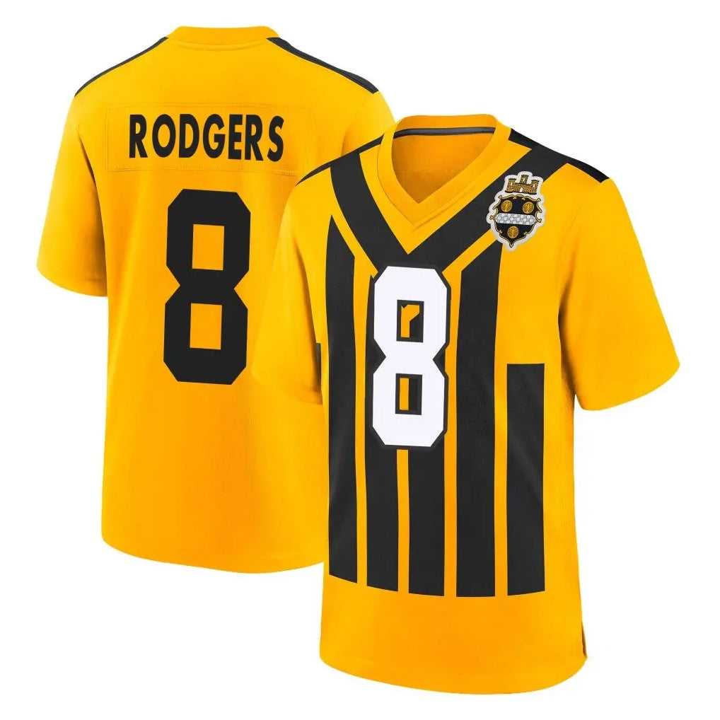 P.Steelers #8 Aaron Rodgers Player Gold Limited 1933 Throwback Home Game Ddoa Stitched Jerseys