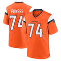 D.Broncos #74 Ben Powers Player Orange Home Game Ddoa Stitched Jerseys