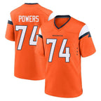 D.Broncos #74 Ben Powers Player Orange Home Game Ddoa Stitched Jerseys