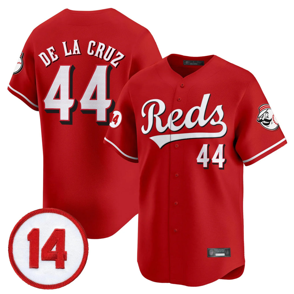 C.Reds #44 Elly De La Cruz Player Red Vapor Premier Limited Home Ddoa Stitched Jerseys