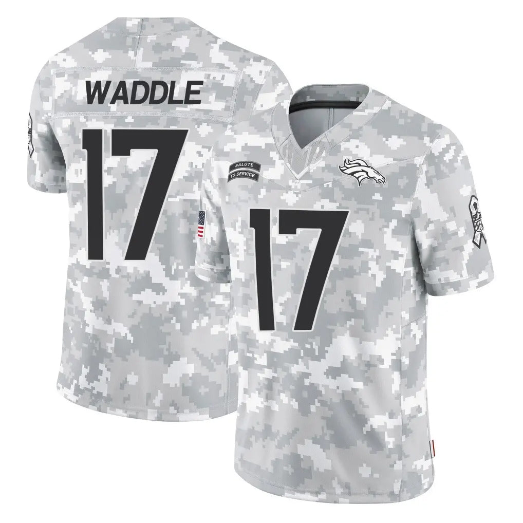 D.Broncos #17 Jaylen Waddle Player Arctic Camo Salute To Service Limited Ddoa Stitched Jerseys
