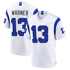 LA.Rams #13 Kurt Warner Player White Fearsome Home Game Ddoa Stitched Jerseys