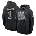 NY.Giants #1 Malik Nabers Player 2026 Black Logo Pullover Hoodies Limited Game Ddoa Stitched Jerseys