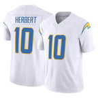 LA.Chargers #10 Justin Herbert Player White Limited Vapor F.U.S.E. Home Game Ddoa Stitched Jerseys