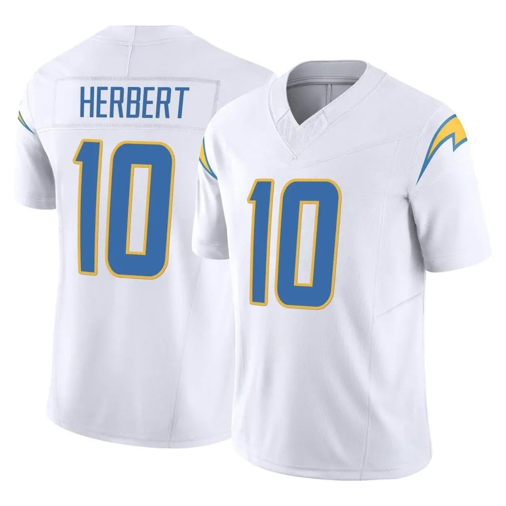 LA.Chargers #10 Justin Herbert Player White Limited Vapor F.U.S.E. Home Game Ddoa Stitched Jerseys