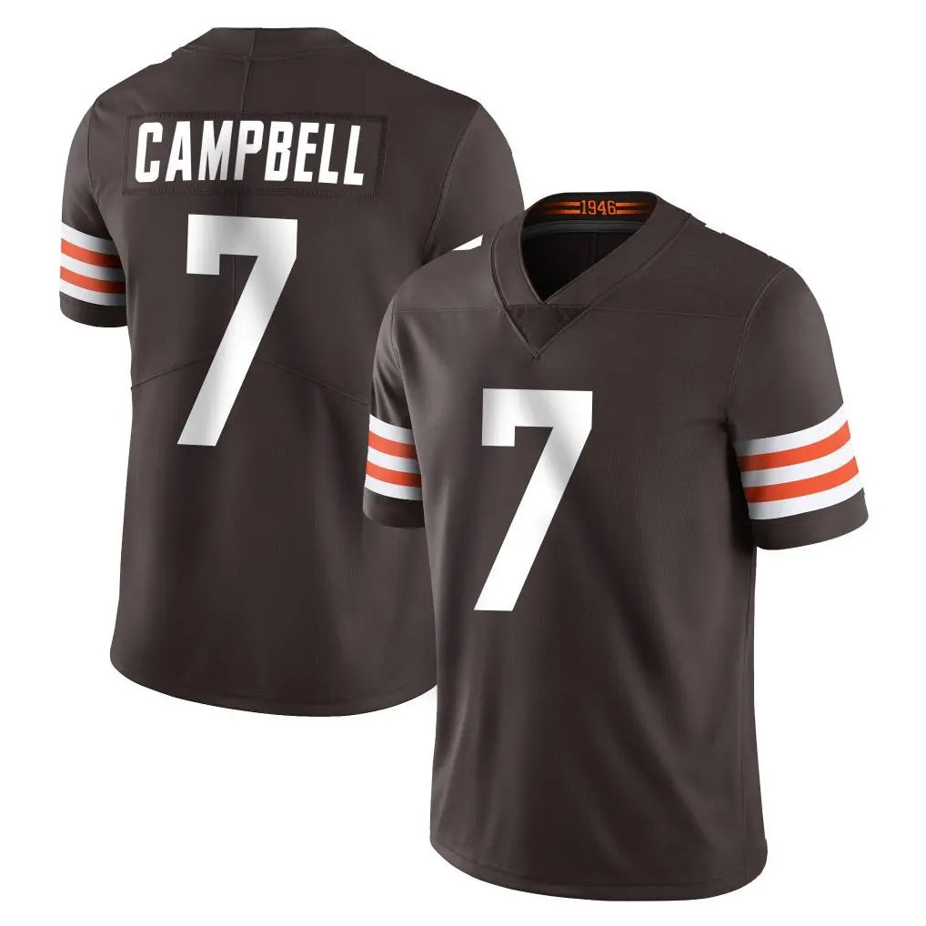 C.Browns #7 Tyson Campbell Player Brown Color Vapor Untouchable Limited Home Game Ddoa Stitched Jerseys