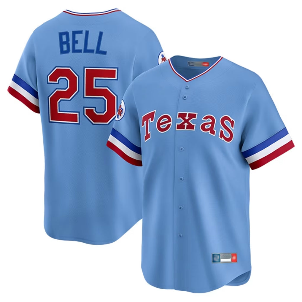 T.Rangers #25 Buddy Bell Player Blue Home City Connect Limited Ddoa Stitched Jerseys