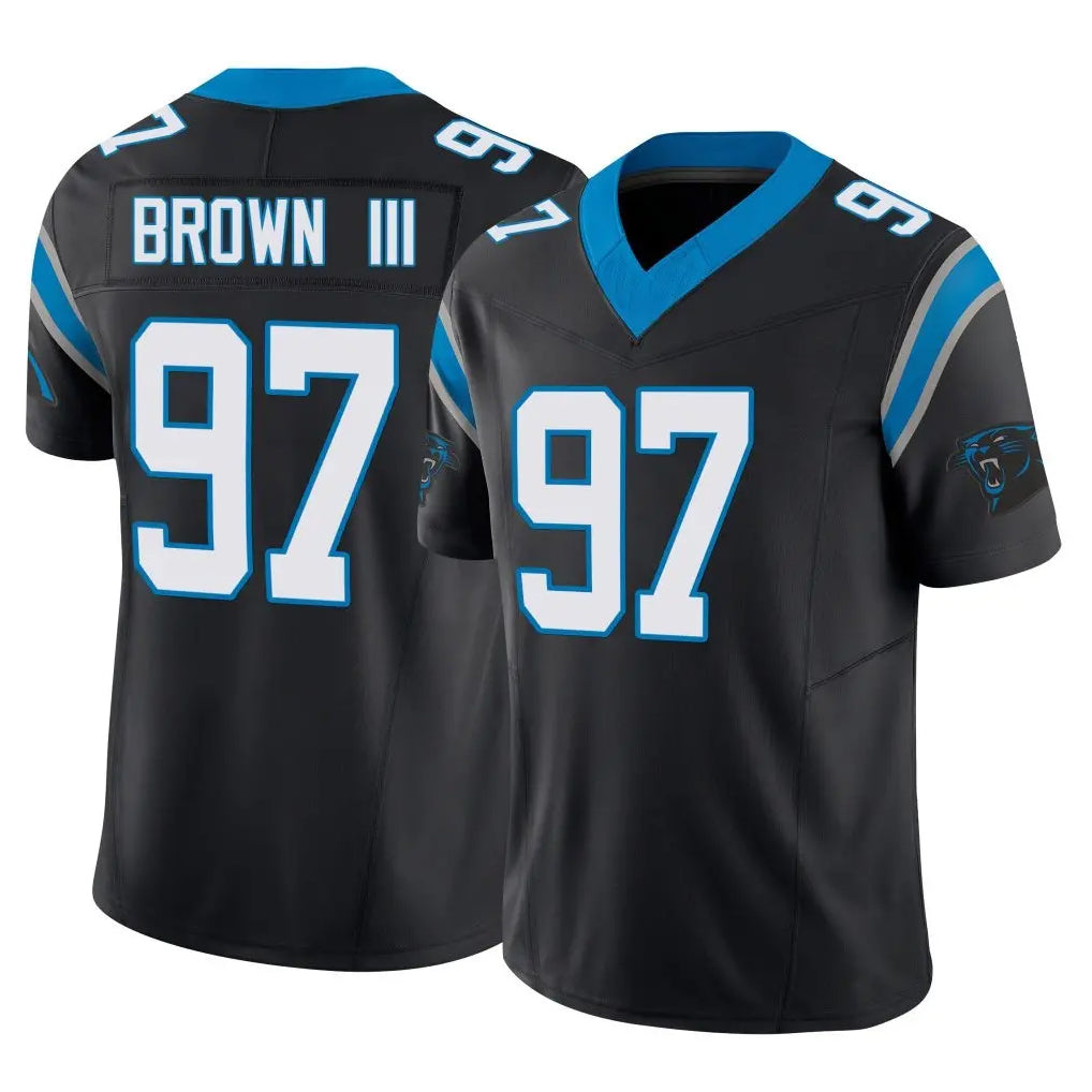 C.Panthers #97 Bobby Brown III Player Black Vapor F.U.S.E. Limited Home Game Ddoa Stitched Jerseys