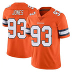 D.Broncos #93 D.J. Jones Player Orange Vapor Untouchable Limited Home Game Ddoa Stitched Jerseys