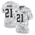C.Browns #21 Denzel Ward Player Arctic Camo Salute to Service Limited Home Game Ddoa Stitched Jerseys