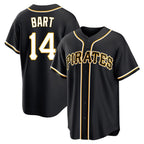 P.Pirates #14 Joey Bart Player Black Fashion Out Home Game Ddoa Stitched Jerseys