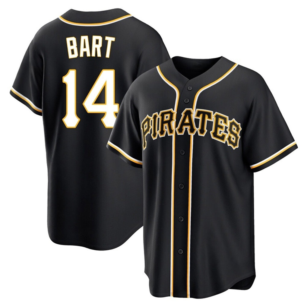 P.Pirates #14 Joey Bart Player Black Fashion Out Home Game Ddoa Stitched Jerseys
