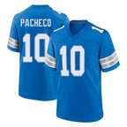 D.Lions #10 Isiah Pacheco Player Blue Alternate Home Game Ddoa Stitched Jerseys