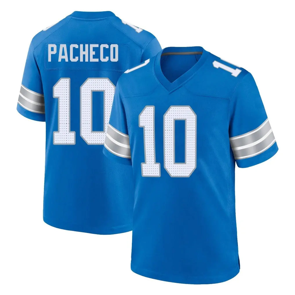 D.Lions #10 Isiah Pacheco Player Blue Alternate Home Game Ddoa Stitched Jerseys