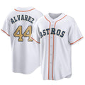 H.Astros #44 Yordan Alvarez Player Gold Collection Game Home Ddoa Stitched Jerseys