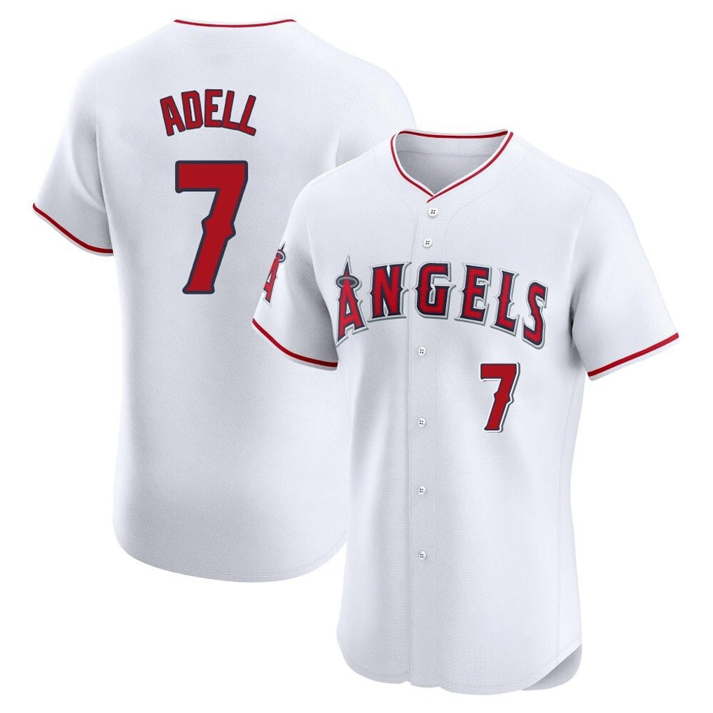 LA.Angels #7 Jo Adell Player White Limited Elite Ddoa Stitched Home Jerseys