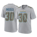 LA.Chargers #30 Alec Ingold Player Gray Atmosphere Fashion Home Game Ddoa Stitched Jerseys