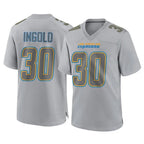 LA.Chargers #30 Alec Ingold Player Gray Atmosphere Fashion Home Game Ddoa Stitched Jerseys