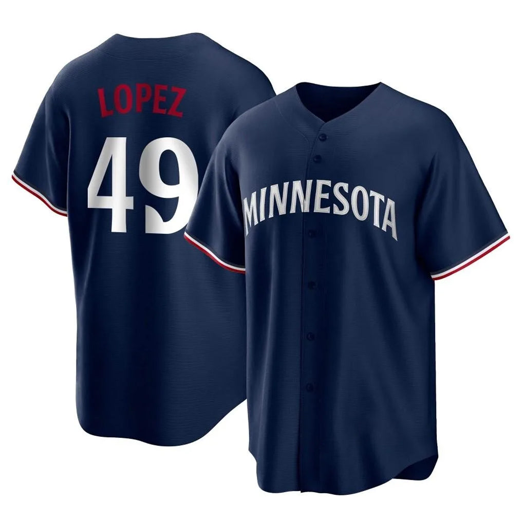 M.Twins #49 Pablo Lopez Player Navy Replica Alternate Home Ddoa Stitched Jerseys