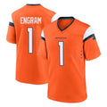 D.Broncos #1 Evan Engram Player Orange Home Game Ddoa Stitched Jerseys