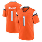 D.Broncos #1 Evan Engram Player Orange Home Game Ddoa Stitched Jerseys