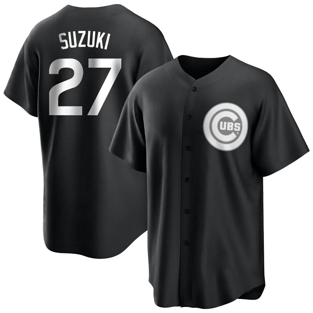 C.Cubs #27 Seiya Suzuki Player Black Game Ddoa Stitched Jerseys