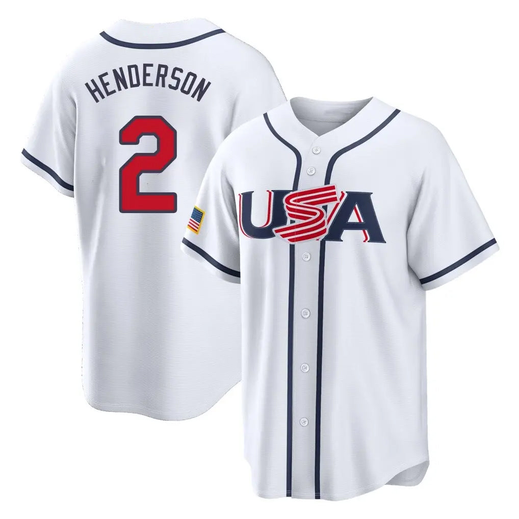 B.Orioles #2 Gunnar Henderson Player White USA 2026 World Classic Home Game Ddoa Stitched Jerseys