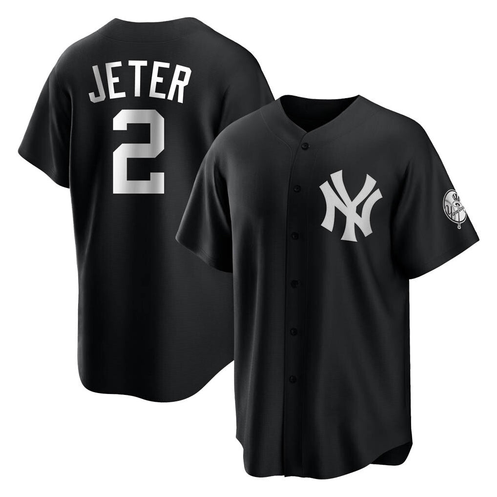 NY.Yankees #2 Derek Jeter Player Black Game Ddoa Stitched Jerseys