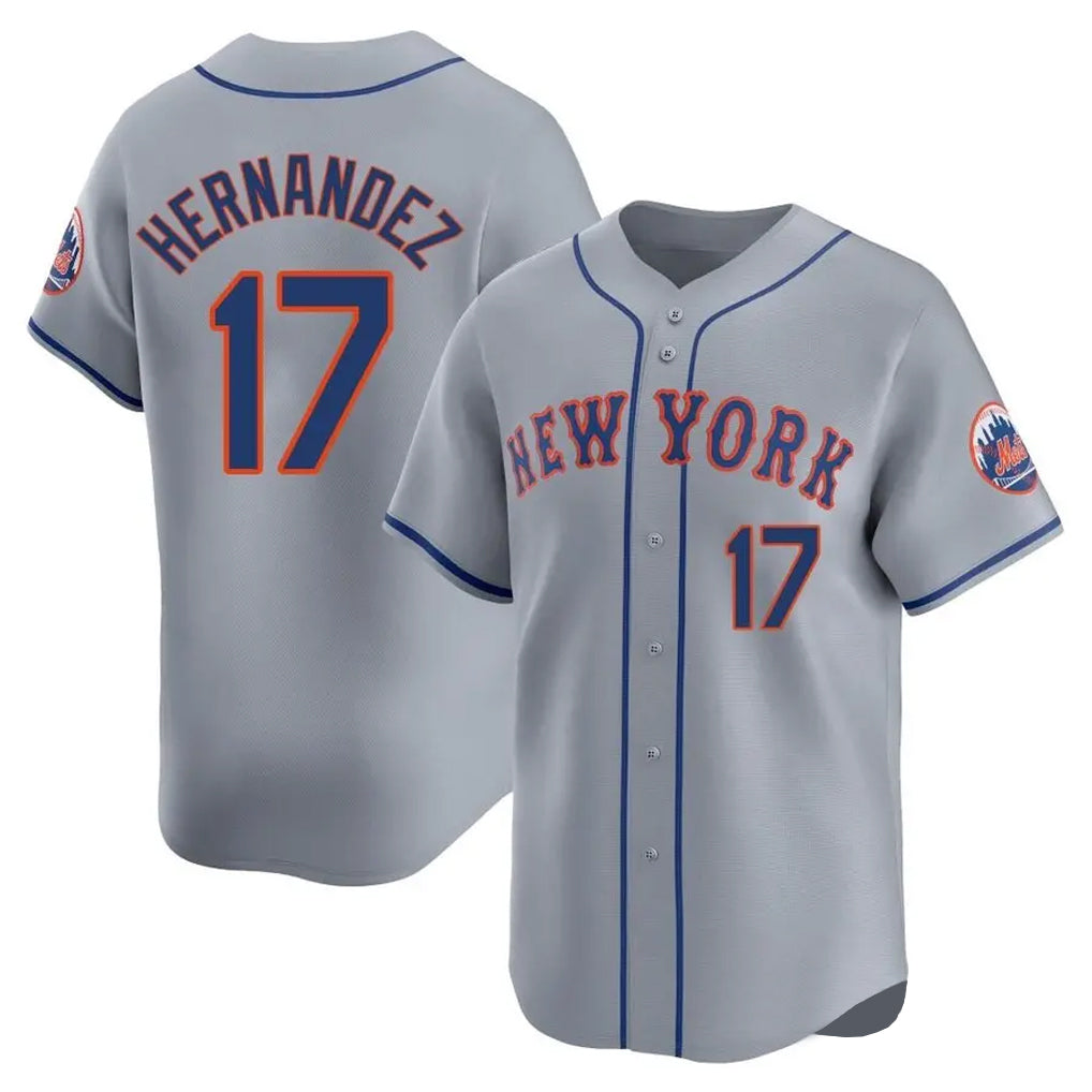 NY.Mets #17 Keith Hernandez Player Gray Road Limited Home Ddoa Stitched Jerseys