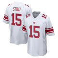 NY.Giants #15 Jordan Stout Player White Home Game Ddoa Stitched Jerseys
