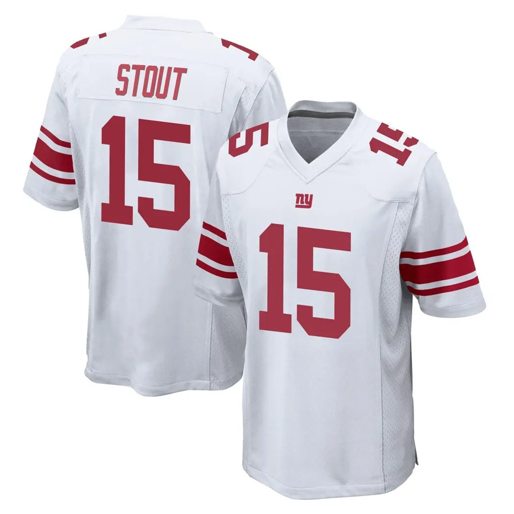 NY.Giants #15 Jordan Stout Player White Home Game Ddoa Stitched Jerseys