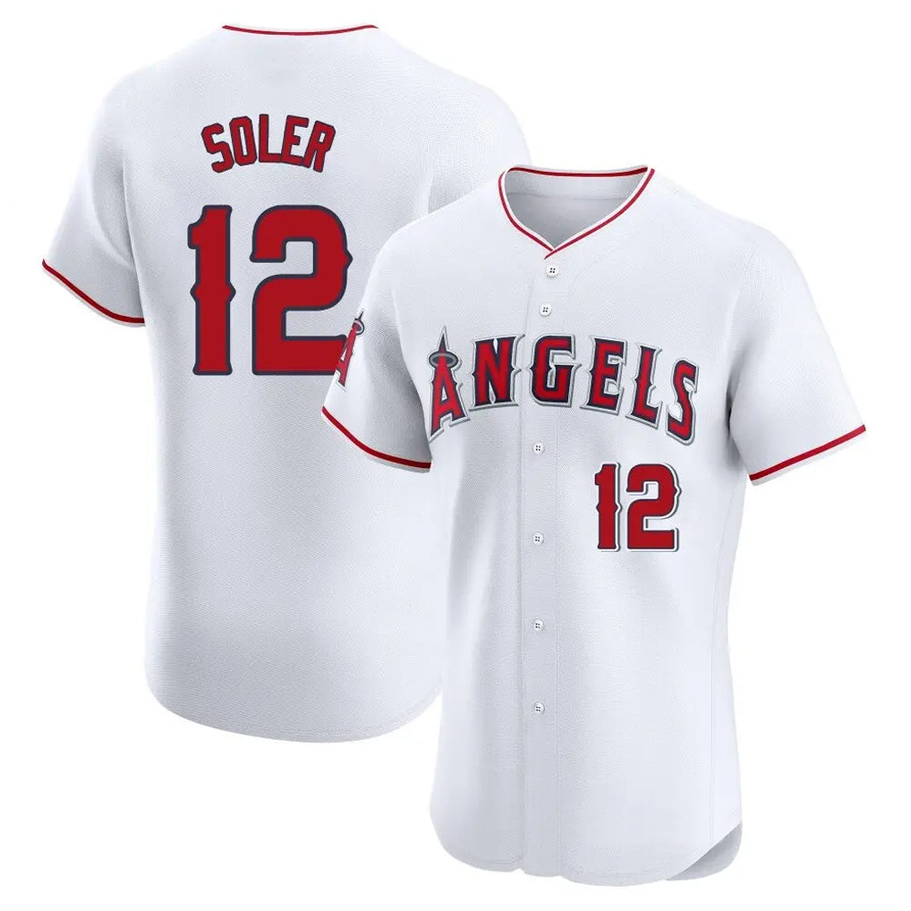 LA.Angels #12 Jorge Soler Player White Limited Elite Ddoa Stitched Home Jerseys