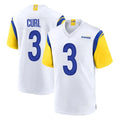 LA.Rams #3 Kam Curl Player White Home Game Ddoa Stitched Jerseys