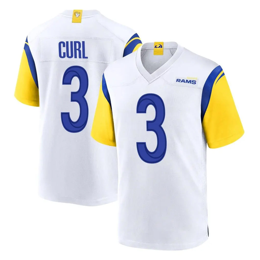 LA.Rams #3 Kam Curl Player White Home Game Ddoa Stitched Jerseys