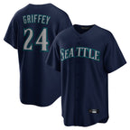 S.Mariners #24 Ken Griffey Jr Player Navy Home Game Ddoa Stitched Jerseys