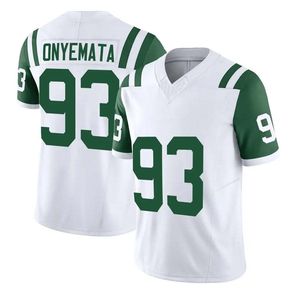 NY.Jets #93 David Onyemata Player White Limited Classic Vapor F.U.S.E. Home Game Ddoa Stitched Jerseys
