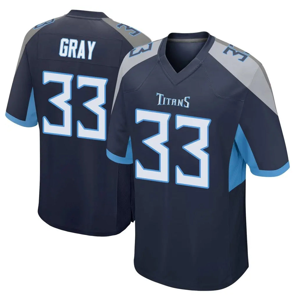T.Titans #33 Cedric Gray Player Navy Home Game Ddoa Stitched Jerseys