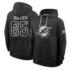 M.Dolphins #85 Greg Dulcich Player 2026 Black Logo Pullover Hoodies Limited Game Ddoa Stitched Jerseys