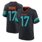 M.Dolphins #17 Trey Moore Player Black Pitch Rivalries Collection Home Game Ddoa Stitched Jerseys