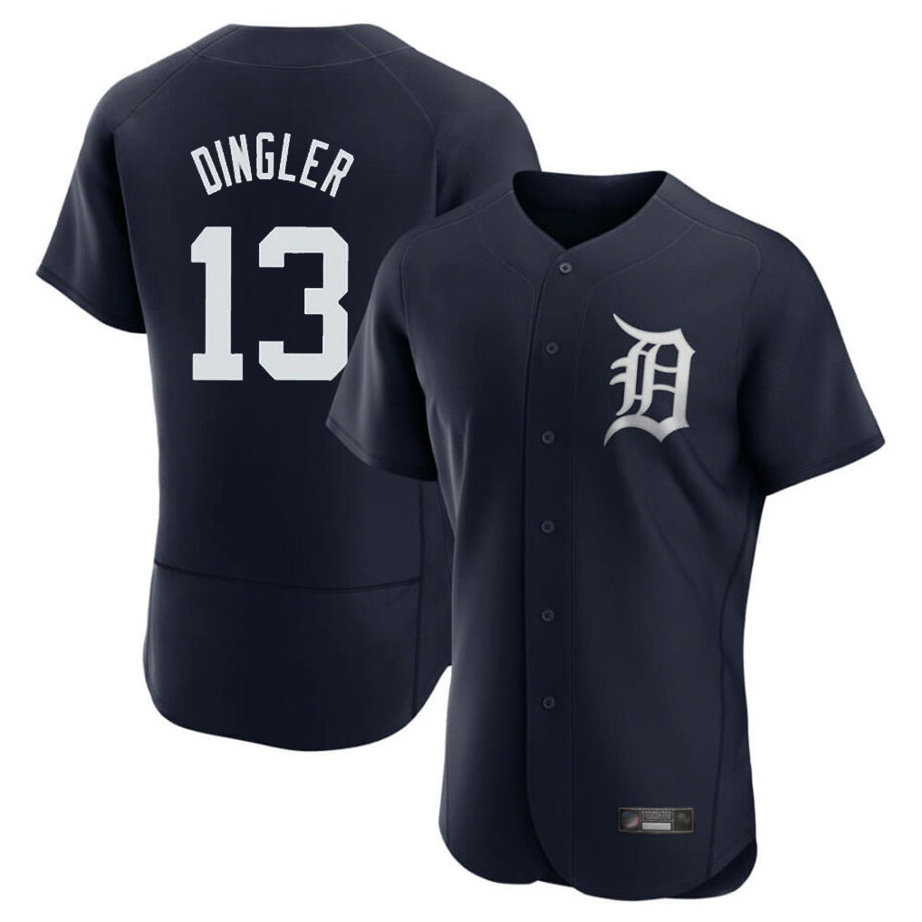 D.Tigers #13 Dillon Dingler Player Navy Limited Elite Home Ddoa Stitched Jerseys