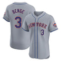 NY.Mets #3 Carson Benge Player Gray Road Limited Elite Home Ddoa Stitched Jerseys