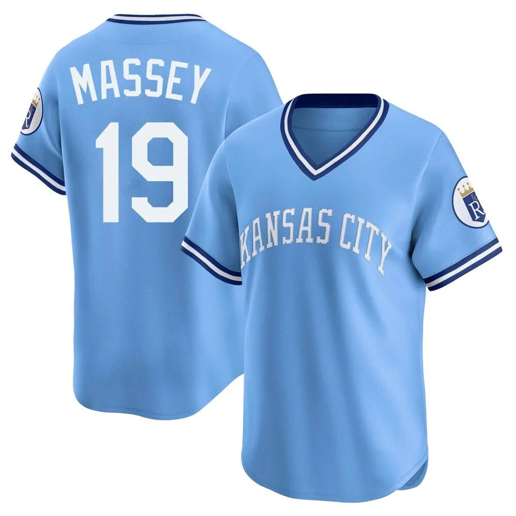 KC.Royals #19 Michael Massey Player Light Blue Limited Throwback Cooperstown Collection T-shirt Ddoa Stitched Jerseys