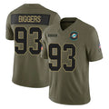 M.Dolphins #93 Zeek Biggers Player Olive 2025 Salute To Service Limited Game Ddoa Stitched Jerseys