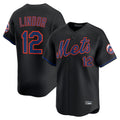 NY.Mets #12 Francisco Lindor Player Black Alternate Home Limited Ddoa Stitched Jerseys