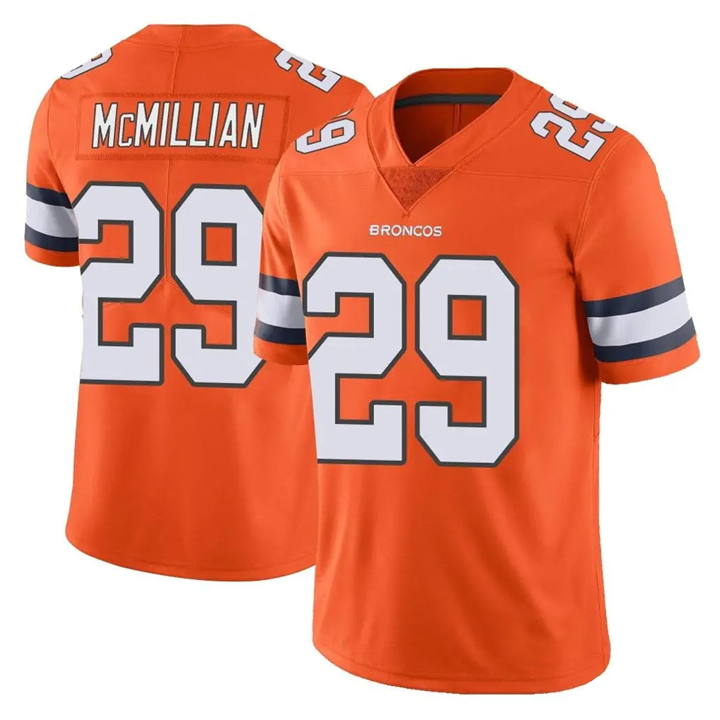 D.Broncos #29 Ja'Quan McMillian Player Orange Vapor Untouchable Limited Home Game Ddoa Stitched Jerseys
