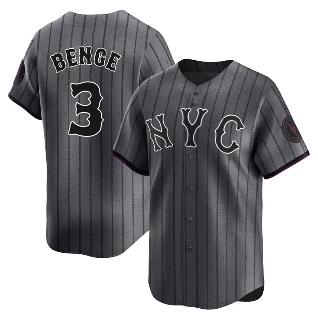 NY.Mets #3 Carson Benge Player Gray City Connect Limited Ddoa Stitched Jerseys